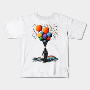 Astronaut walking on the cloud Kids T-Shirt